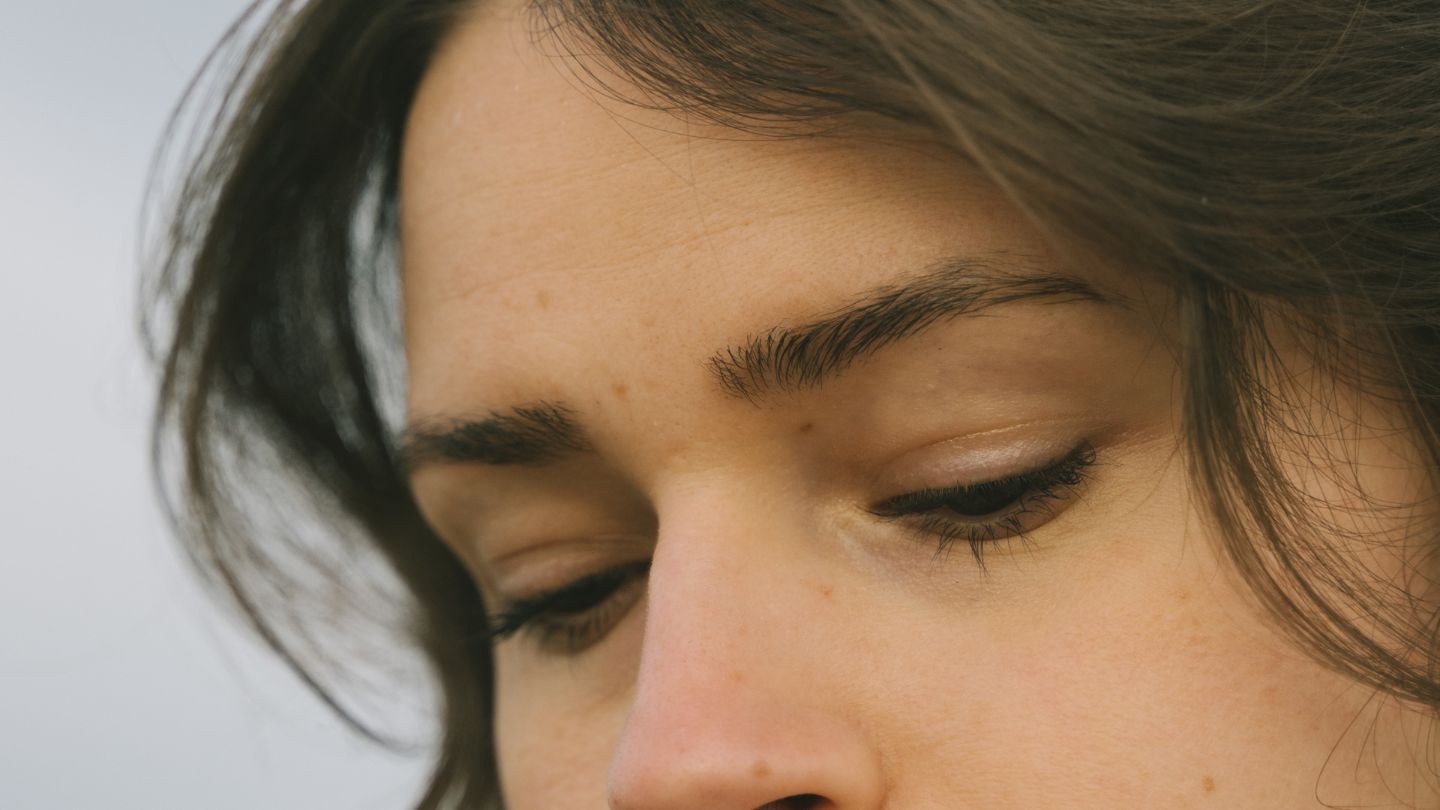 Close up of woman with eyes closed