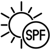 SPF words in circle partially covering the sun