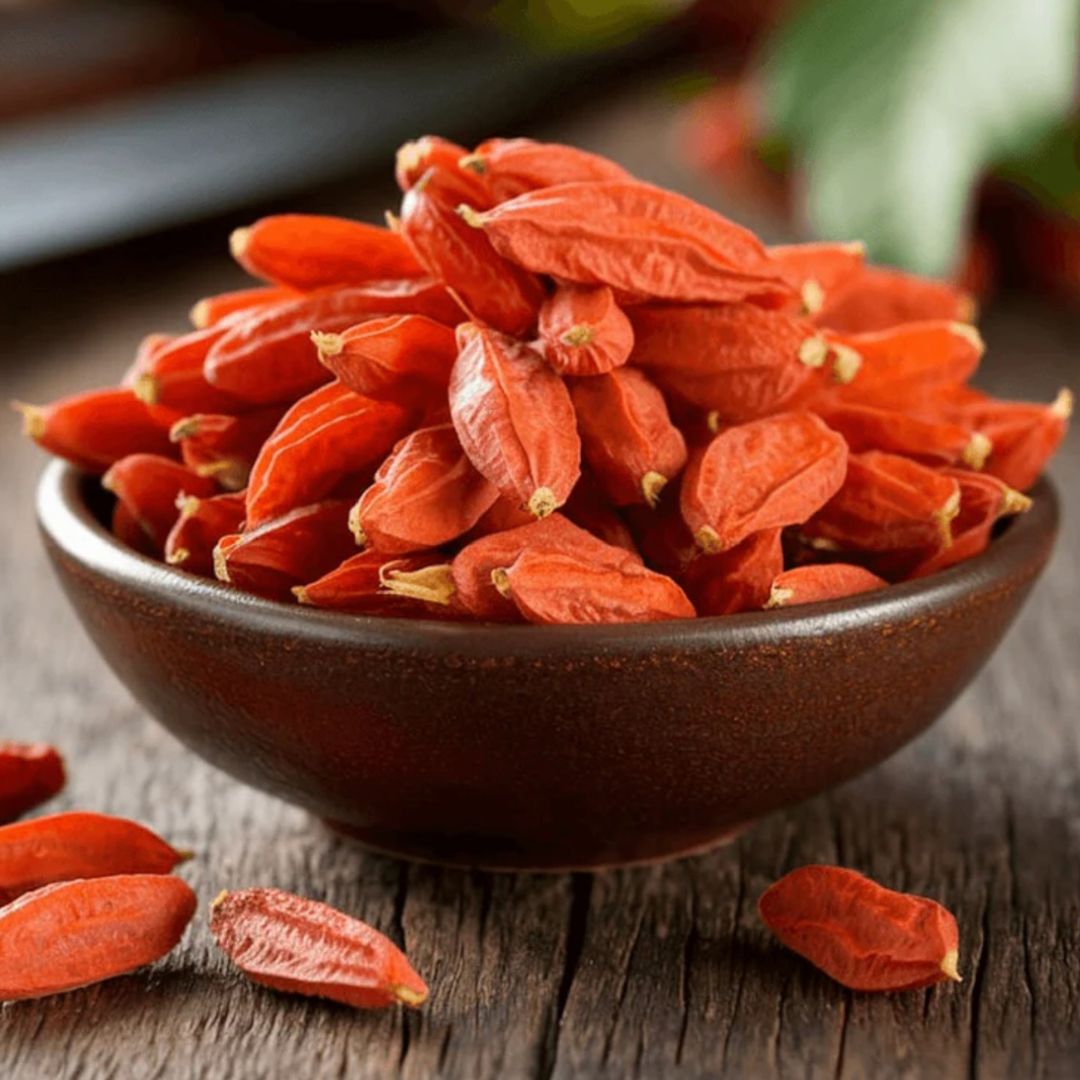 gogi berrries in a bowl on a table