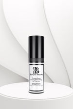Bonjou Beauty Tropique Renew eye cream bottle on a white table and background