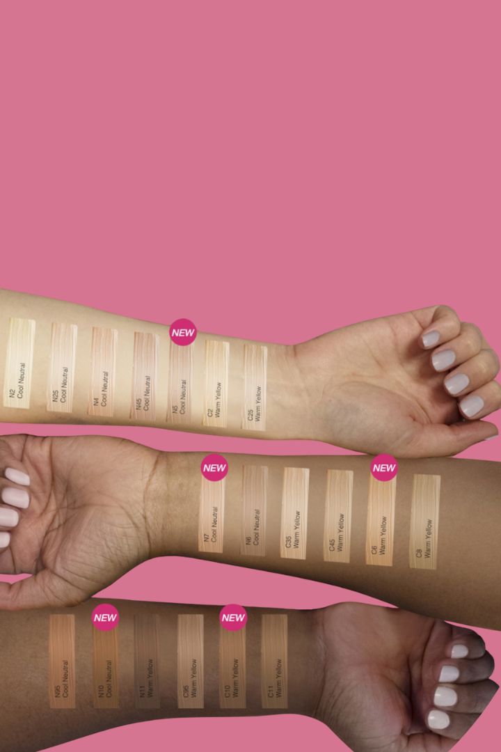 Arms with 6 shades each to show differences