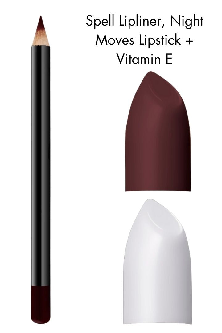 The Perfect Lip Kit Bundle Spell Lipliner, Night Moves Lipstick and Vitamin E