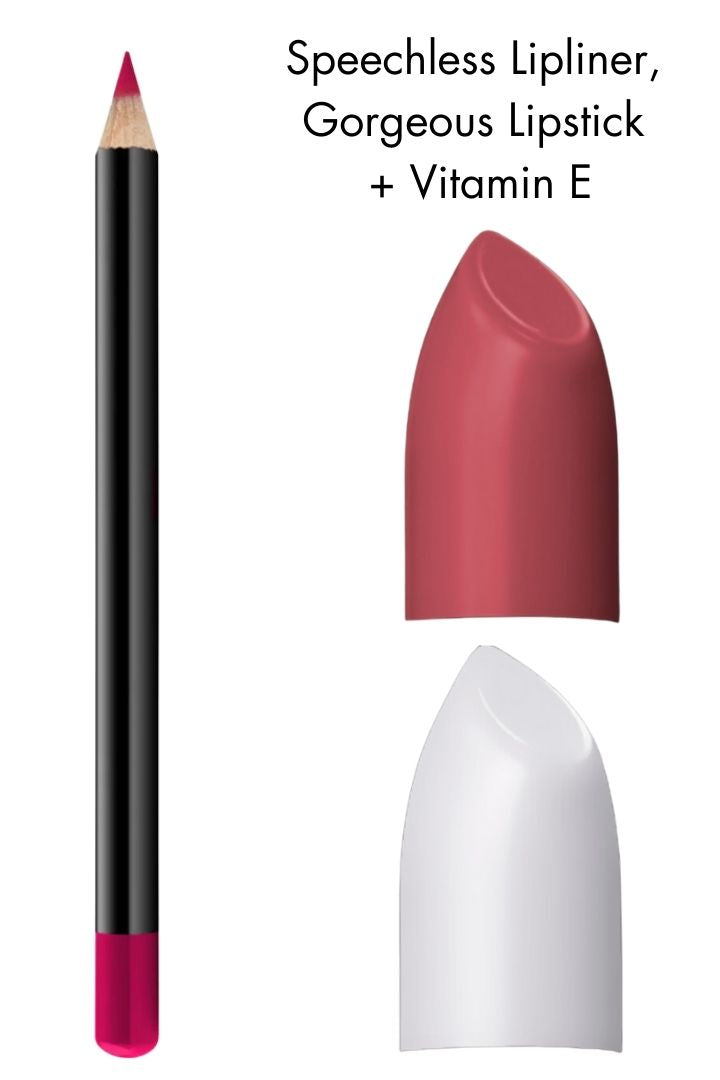 The Perfect Lip Kit Bundle Speechless Lipliner, Gorgeous Lipstick and Vitamin E
