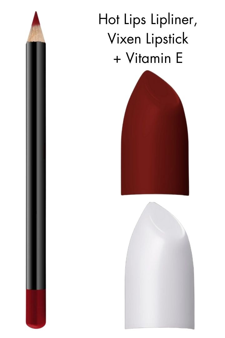 The Perfect Lip Kit Bundle Hot Lips Lipliner, Vixen Lipstick and Vitamin E