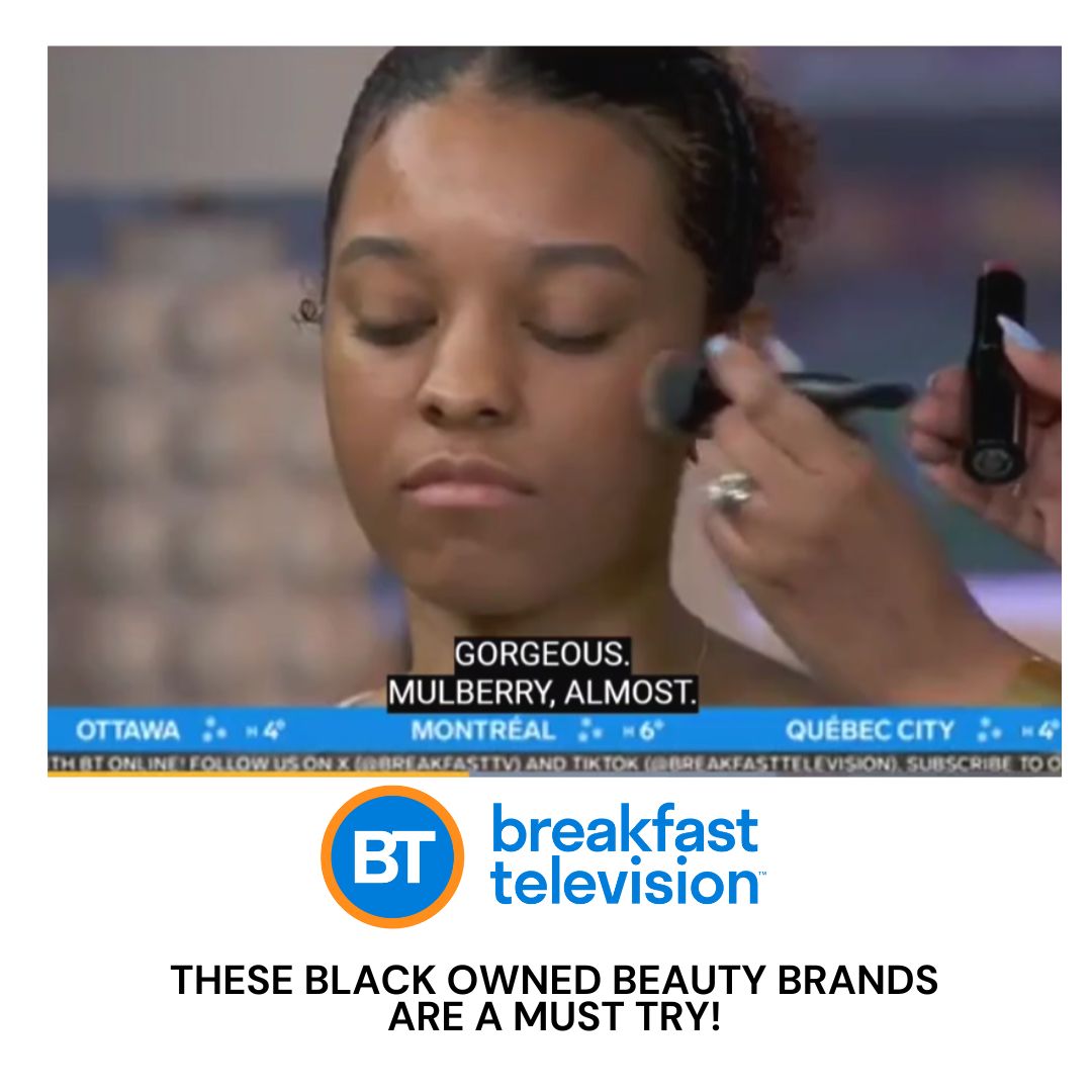 3-in-1  Beauty Stix application on model - Link to Breakfast Television Feature